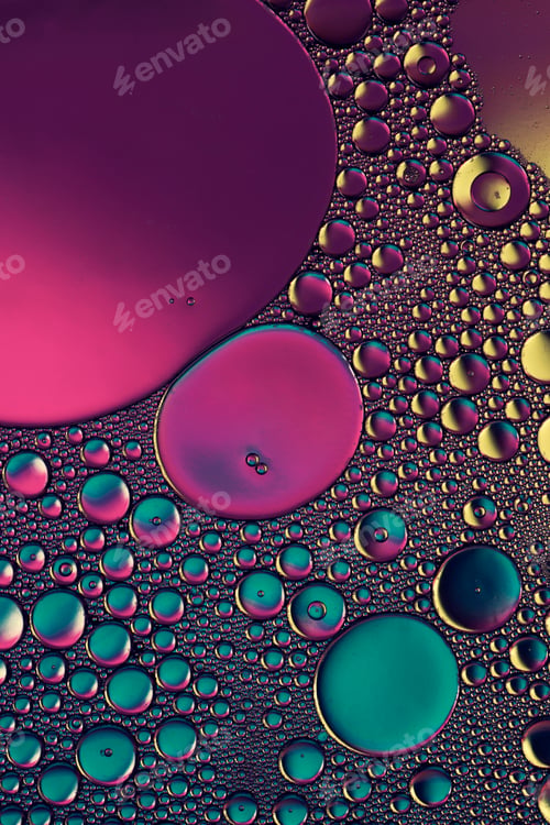Preview: colorful light and water drops on glass