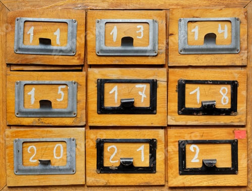 Preview: Old wooden cabinet, front view