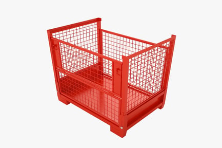 Preview: Foldable Wire Mesh Cage Pallet for Cargo Storage