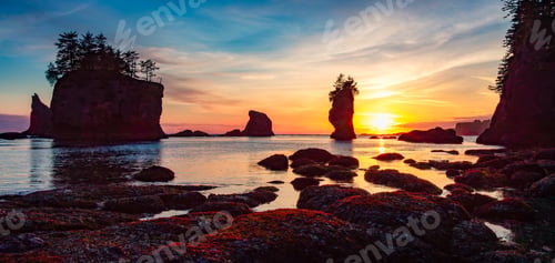 Preview: Rocky Shore on the West Coast of Pacific Ocean.