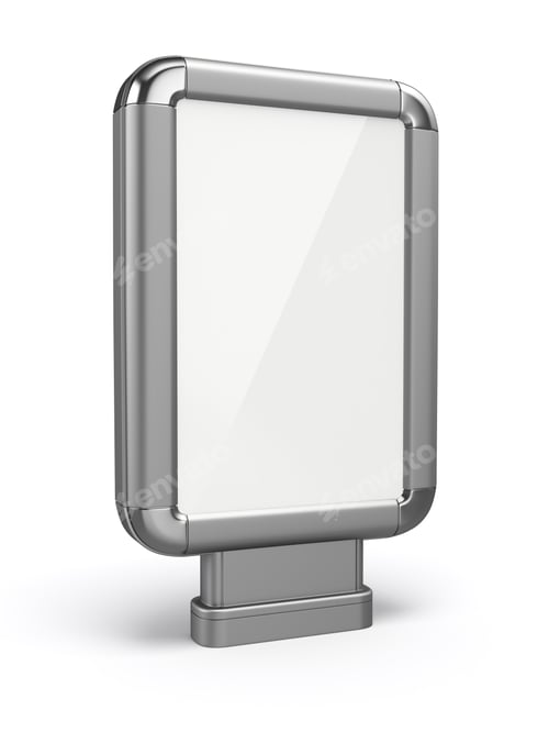 Preview: Citylight. Blank advertising billboard. 3d