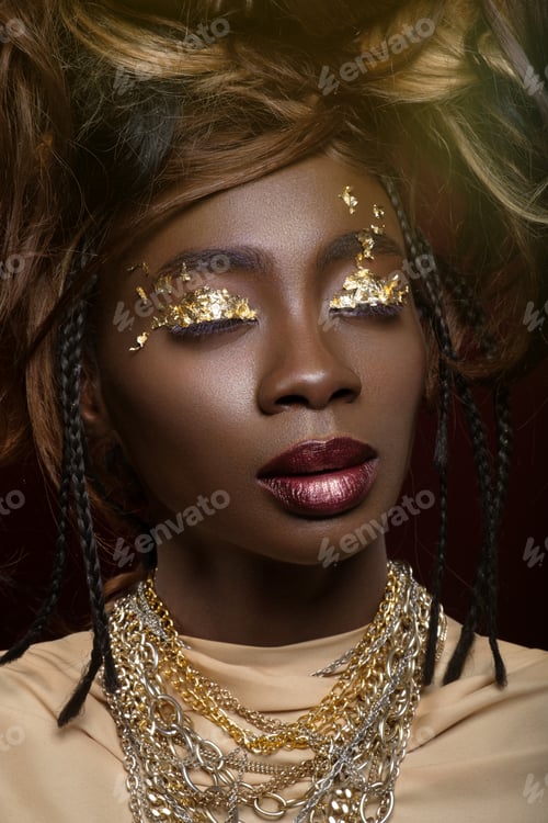 Preview: beautiful girl with art hair composition