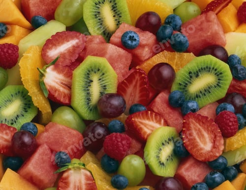 Preview: Vibrant mixed fruit salad close-up