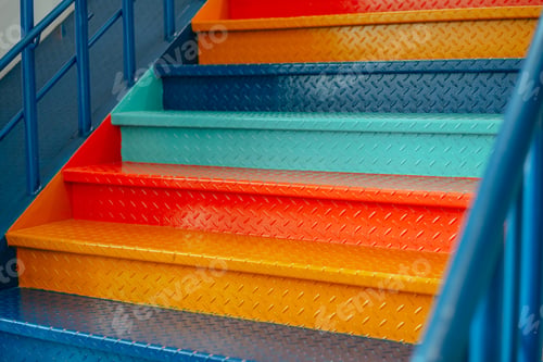 Preview: Stairs painted in bright colors, stairs background