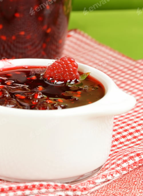 Preview: organic natural raspberry jam for dessert