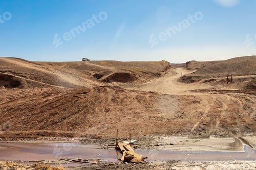 Preview: Beautiful view of a water stream in the deserts of San Pedro de Atacama in north Chile