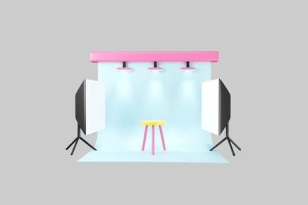 Preview: Pastel photo studio setup