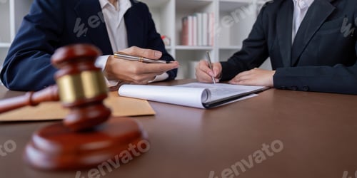 Preview: Professional Lawyer Signing Business Contract with Client in Office, Legal Agreement, Business Deal