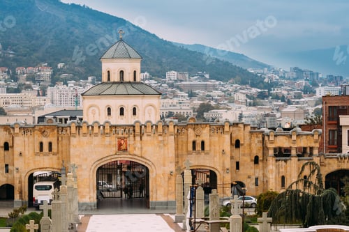 Preview: Tbilisi, Georgia. Exterior Of The Holy Trinity Cathedral of Tbil