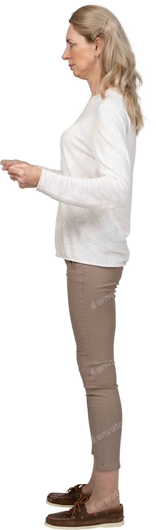Preview: a woman is standing with her hand out