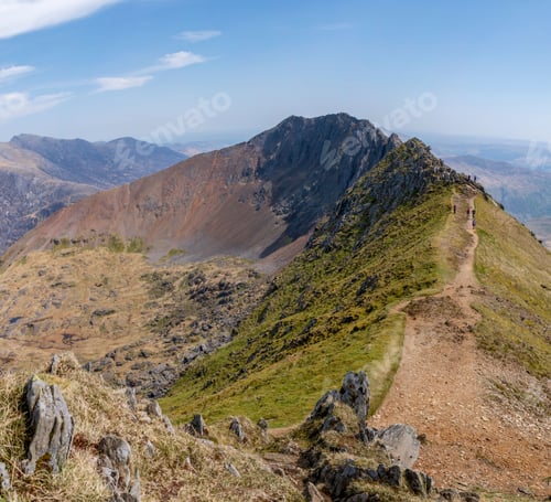 Preview: View to the Crib Goch, Snowdon, Snowdonia, Wales, UK