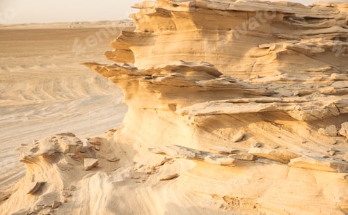Preview: Al wathba desert Landscape with sandy fossil rocks