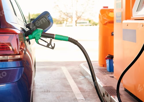 Preview: Gasoline hose connected to a car. Fuel, gas station