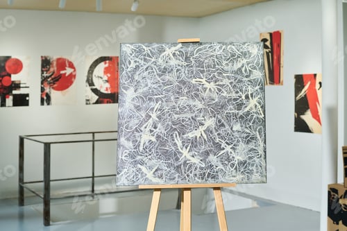 Preview: New abstract painting on easel