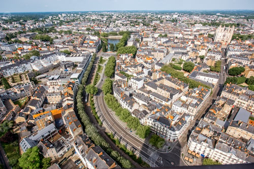 Preview: Aerial view on Nantes city in France