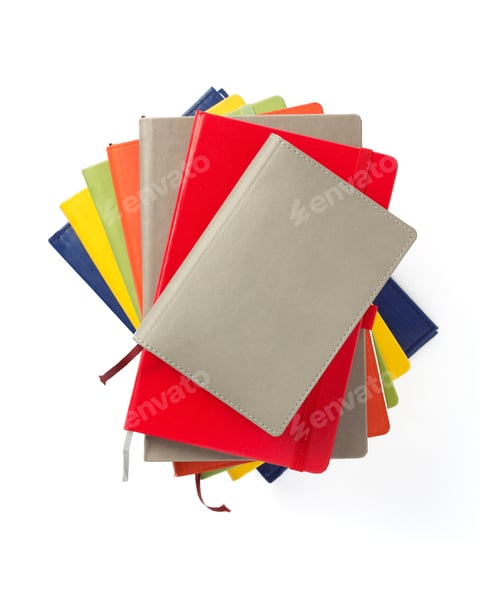 Preview: colorful notebook at white background