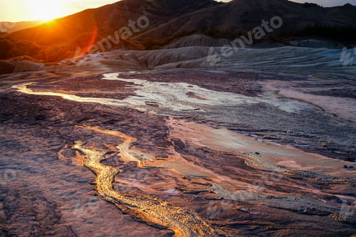 Preview: Muddy Volcanoes Eruption at Sunset
