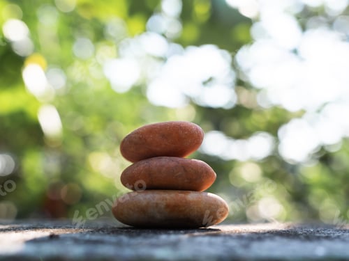 Preview: Stone Zen Stack Balance Abstract blur Leaf Background Stability
