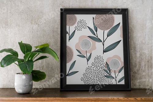 Preview: Black frame on a shelf