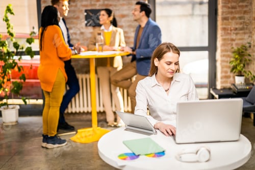 Preview: Business team working in a start-up office