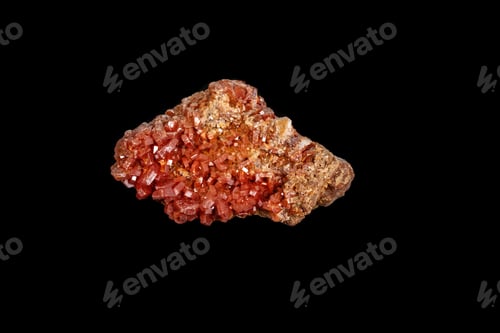 Preview: Macro mineral stone Vanadinite on a black background