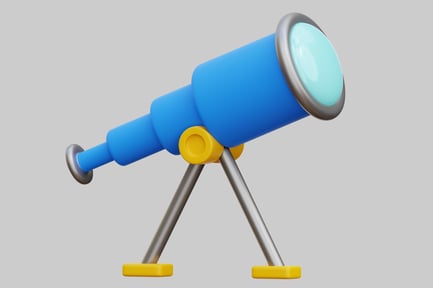 Preview: Vibrant Blue Telescope On Yellow Tripod For Exploration