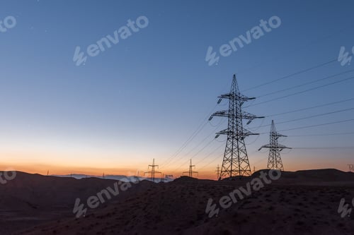 Preview: Highvoltage lines pylons in the field