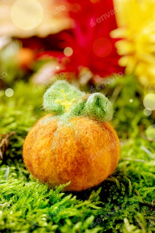 Preview: Wool pumpkins on moss