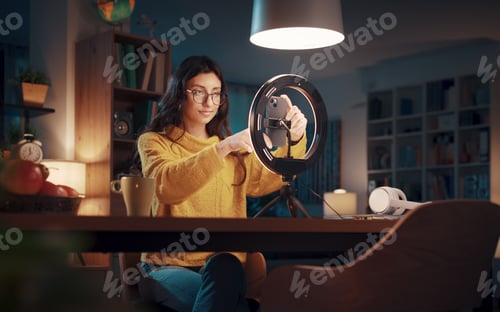 Preview: Vlogger recording a video for her followers