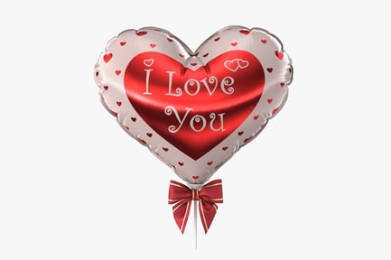 Preview: Heart Balloon with Bow - I Love You
