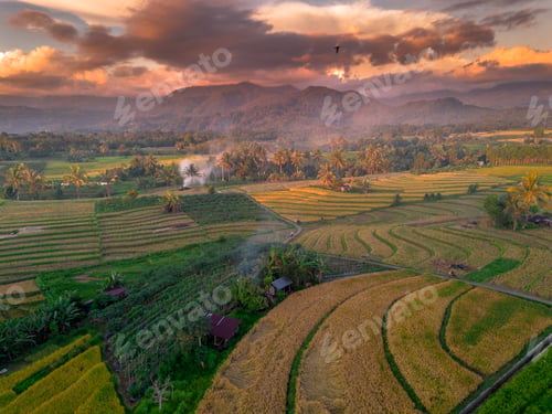 Preview: Beautiful morning view indonesia Panorama Landscape