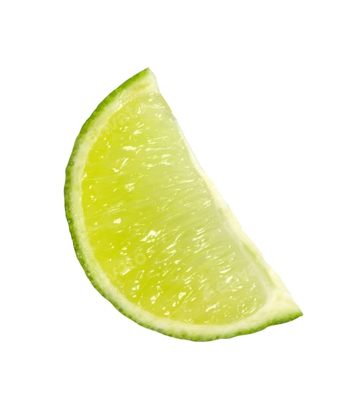 Close-up of Fresh, Juicy Green Lime Slice
