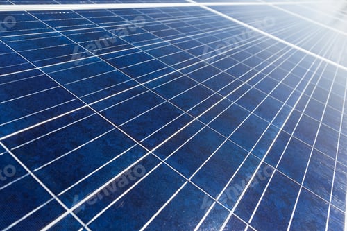 Preview: Solar energy panel under blue sky