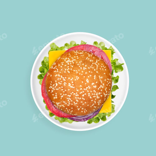 Preview: Sandwich cheeseburger. Fast food. Quick meal. Easy meal idea. On the go meal. Takeaway food. Classic