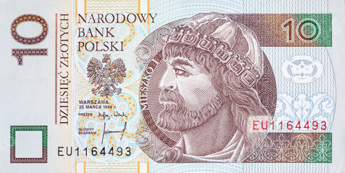 Preview: Mieszko I Prince of Poland portrait from polish money 10 zlotys
