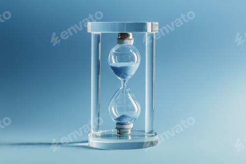 Preview: Hourglass on blue background