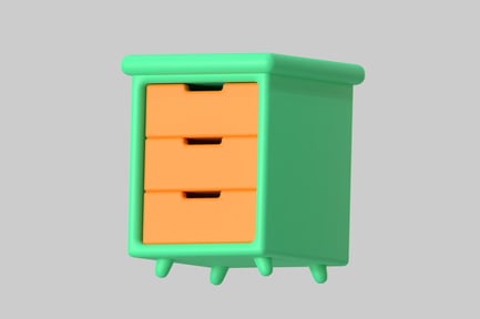 Preview: Cartoon green orange drawer cabinet
