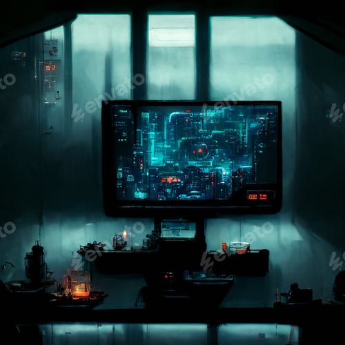 Preview: The futuristic look laboratory with full of technology - Digital Generate Image