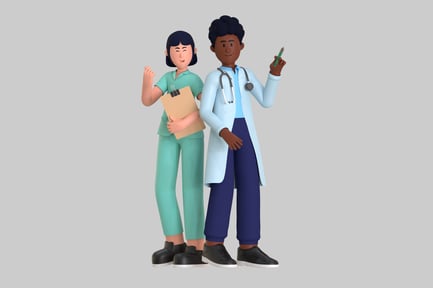 Preview: Cartoon Doctor and Nurse Duo