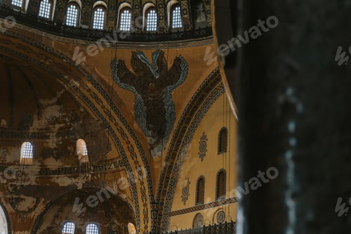 Preview: Majestic eagle mosaic adorning the ceiling of hagia sophia in istanbul