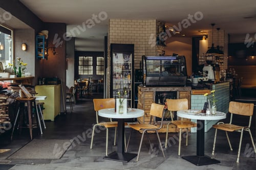 Preview: Interior view of an empty cafe