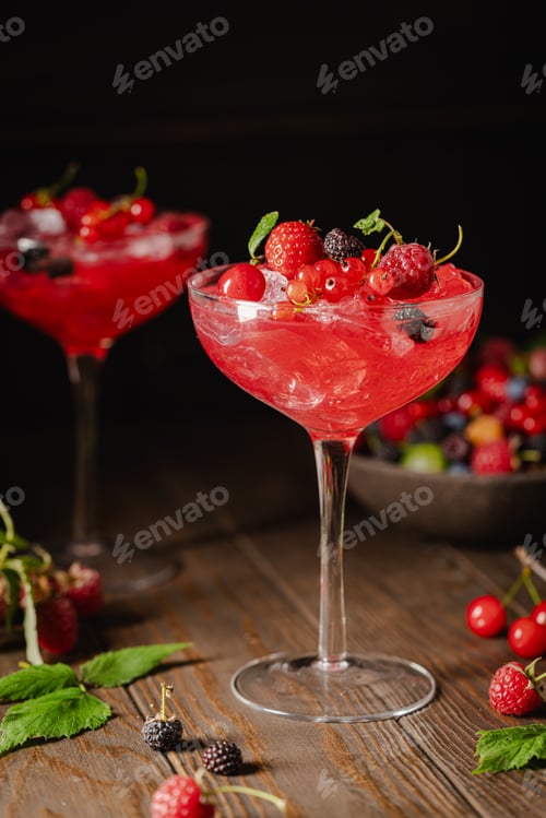 Preview: Glass of berry cocktail