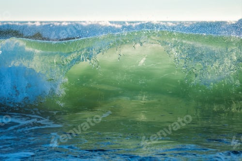 Preview: Breaking ocean wave on sunset