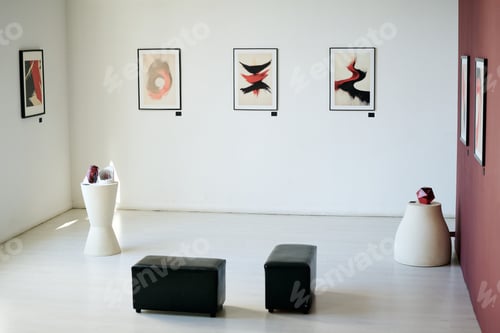 Viewing Artwork in Modern Art Gallery Setting