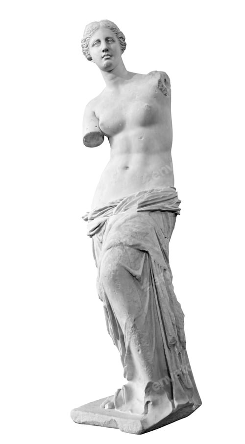 Preview: Venus de Milo ancient Greek sculpture isolated on white