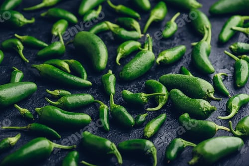 Preview: Green Jalapeno Peppers on Concrete Background