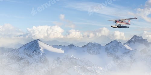 Aperçu: Hydravion survolant les montagnes Rocheuses