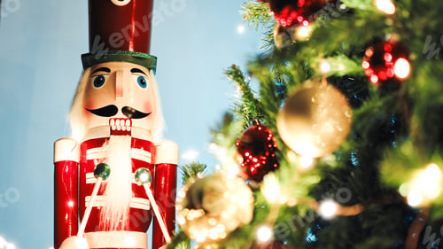 Preview: Nutcracker Soldier Near the Christmas tree