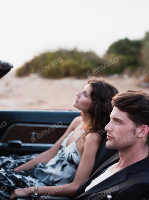 Preview: couple sitting in front of car