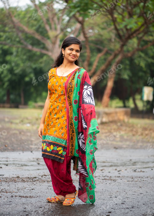 Preview: Portrait of Happy young beautiful Indian woman